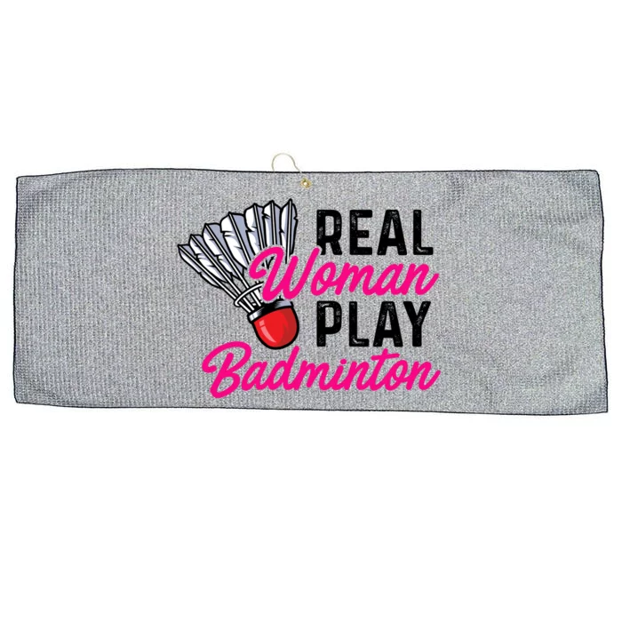 Real Play Badminton Badminton Player Shuttlecock Sport Great Gift Large Microfiber Waffle Golf Towel