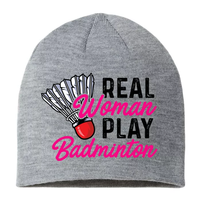 Real Play Badminton Badminton Player Shuttlecock Sport Great Gift 8 1/2in Sustainable Knit Beanie