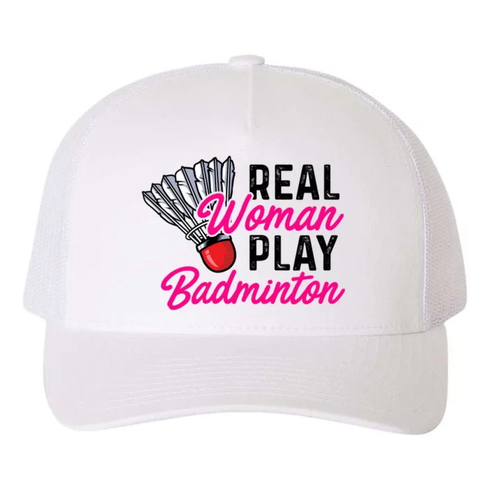 Real Play Badminton Badminton Player Shuttlecock Sport Great Gift Yupoong Adult 5-Panel Trucker Hat