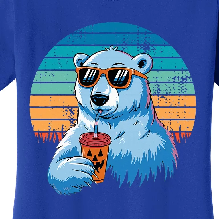 Retro Polar Bear In Sunglasses Halloween Women's T-Shirt