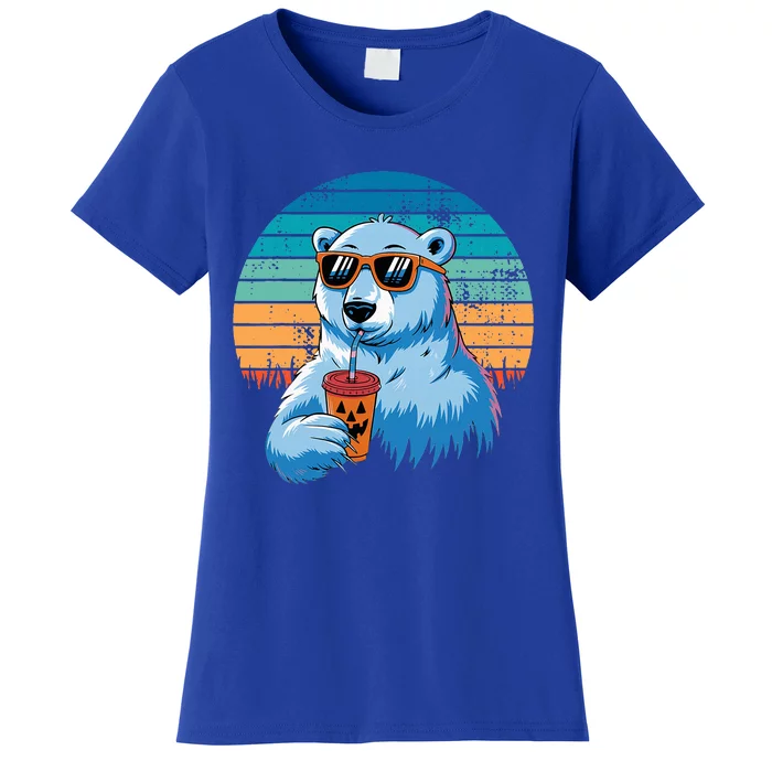 Retro Polar Bear In Sunglasses Halloween Women's T-Shirt