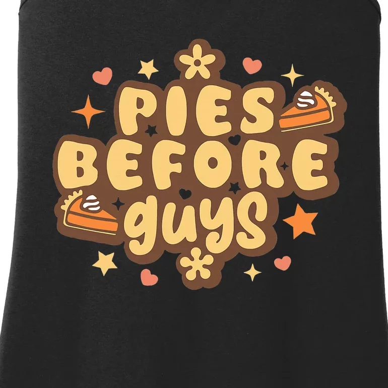 Retro Pies Before Guys Funny Thanksgiving Pies Ladies Essential Tank