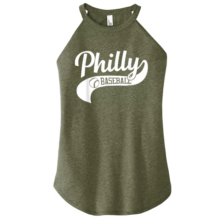 Retro Philadelphia Baseball Vintage Philly Swoosh Women’s Perfect Tri Rocker Tank