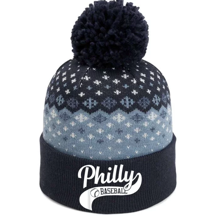 Retro Philadelphia Baseball Vintage Philly Swoosh The Baniff Cuffed Pom Beanie