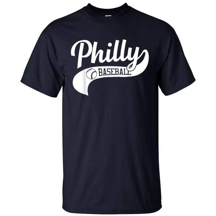 Retro Philadelphia Baseball Vintage Philly Swoosh Tall T-Shirt