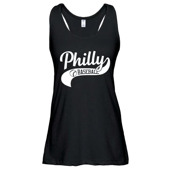 Retro Philadelphia Baseball Vintage Philly Swoosh Ladies Essential Flowy Tank