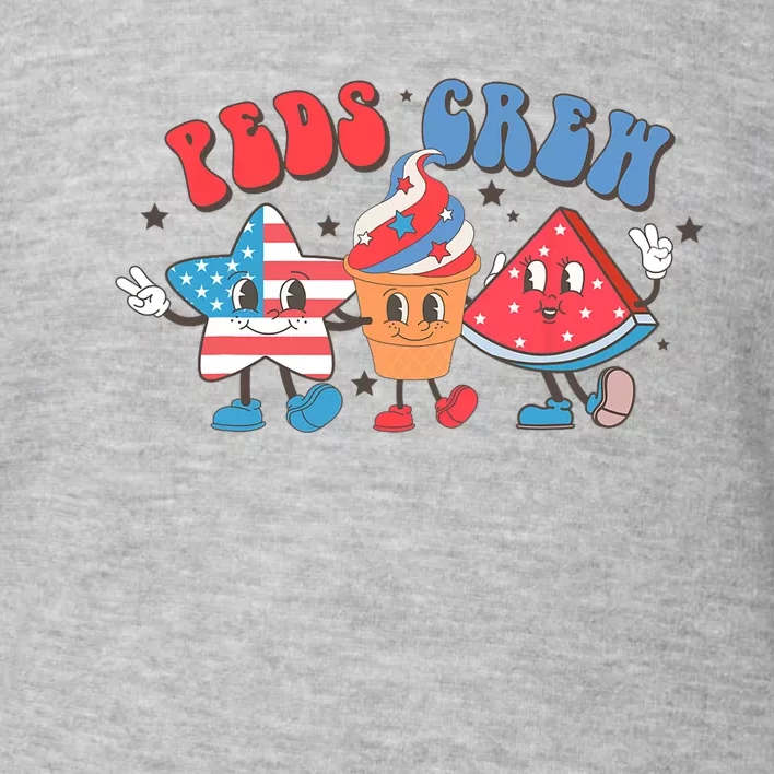 Retro Peds Crew 4th Of July Peds Pediatric Nurse Toddler Sweatshirt