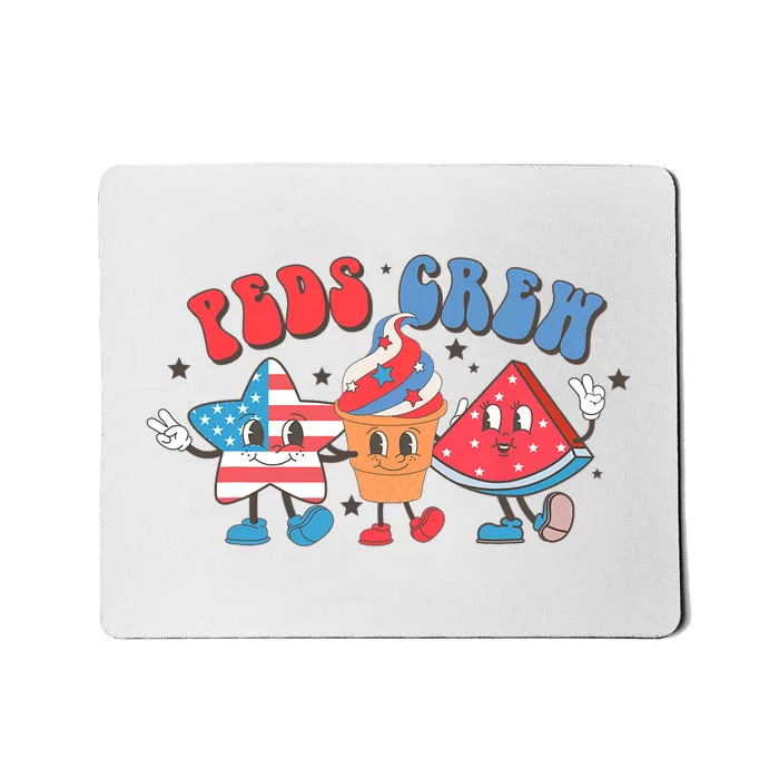 Retro Peds Crew 4th Of July Peds Pediatric Nurse Mousepad