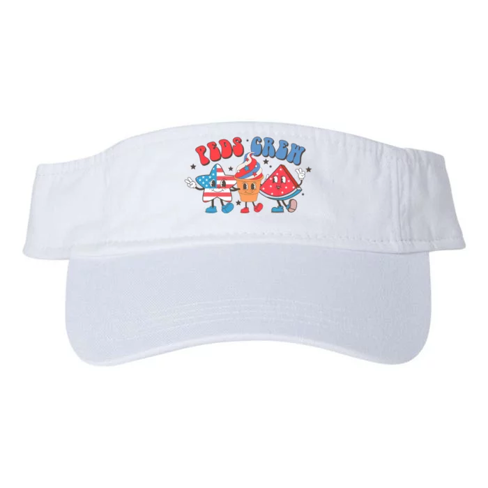 Retro Peds Crew 4th Of July Peds Pediatric Nurse Valucap Bio-Washed Visor