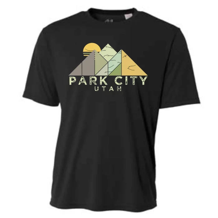 Retro Park City Utah Distressed Hiking Cooling Performance Crew T-Shirt