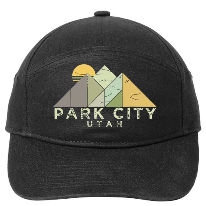 Retro Park City Utah Distressed Hiking 7-Panel Snapback Hat