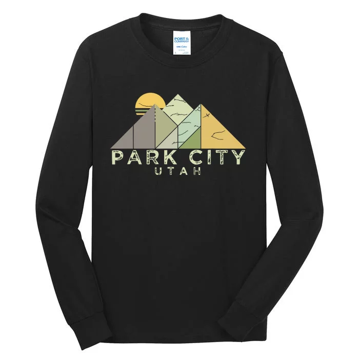 Retro Park City Utah Distressed Hiking Tall Long Sleeve T-Shirt