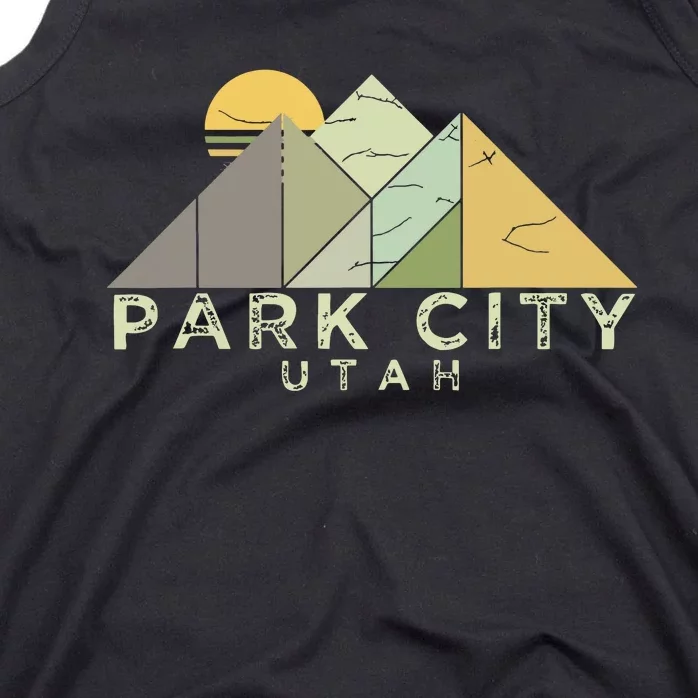 Retro Park City Utah Distressed Hiking Tank Top