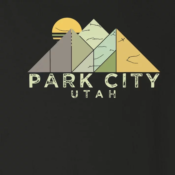 Retro Park City Utah Distressed Hiking Toddler Long Sleeve Shirt