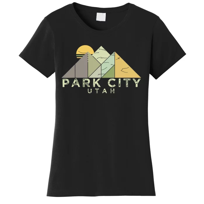 Retro Park City Utah Distressed Hiking Women's T-Shirt