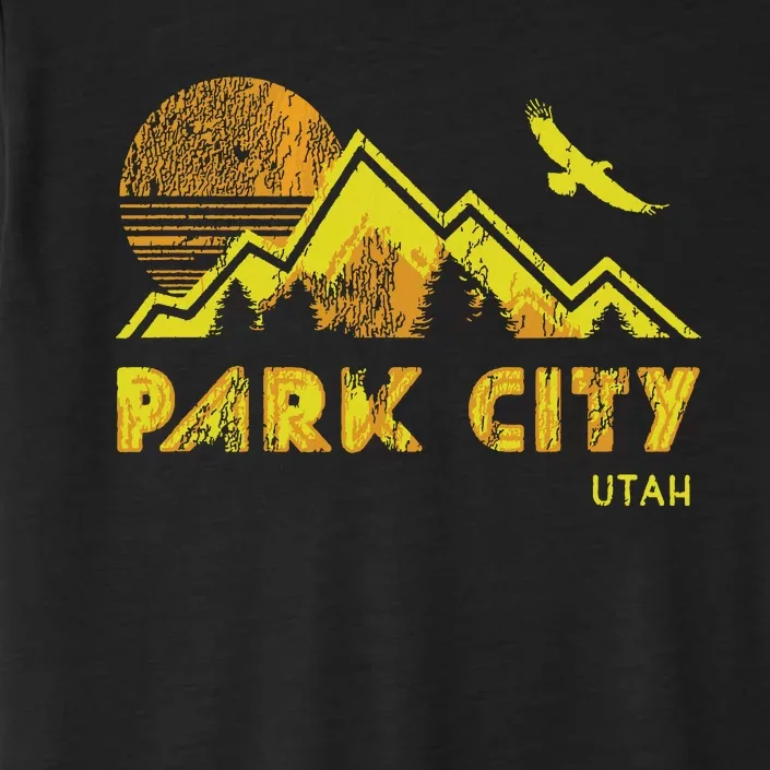 Retro Park City Utah Distressed Home ChromaSoft Performance T-Shirt