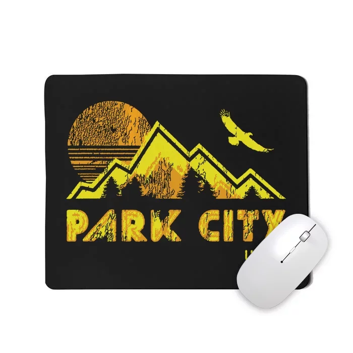 Retro Park City Utah Distressed Home Mousepad