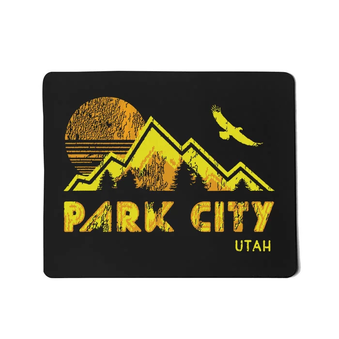 Retro Park City Utah Distressed Home Mousepad