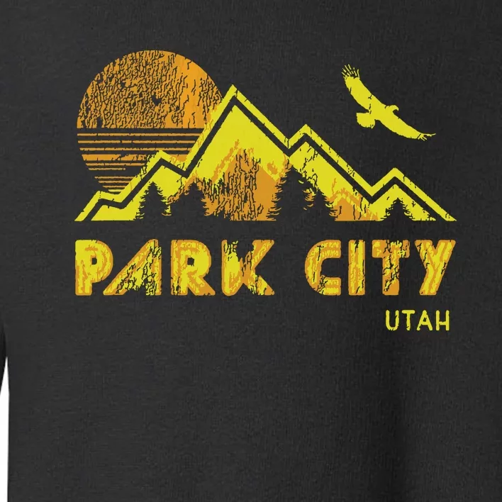 Retro Park City Utah Distressed Home Toddler Sweatshirt