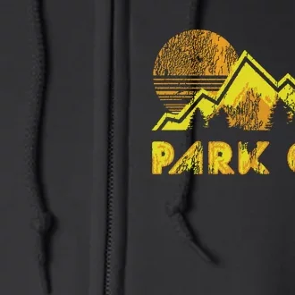 Retro Park City Utah Distressed Home Full Zip Hoodie