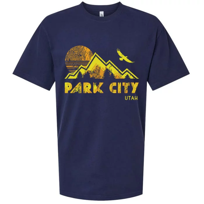 Retro Park City Utah Distressed Home Sueded Cloud Jersey T-Shirt