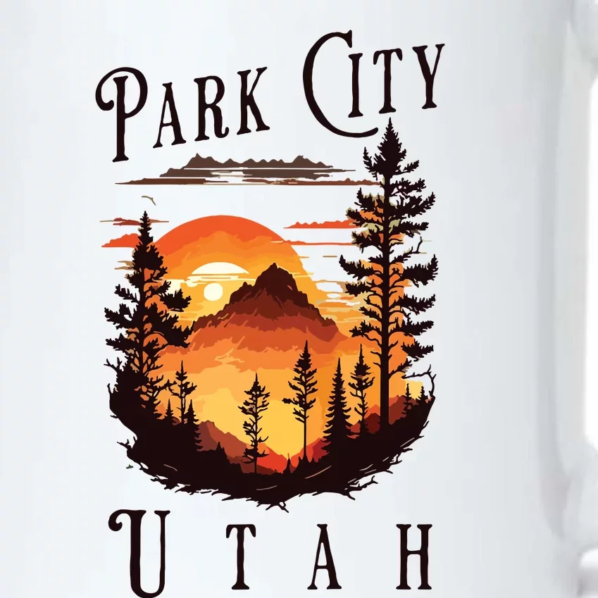 Retro Park City Utah National Park Mountains Nature Camping Black Color Changing Mug