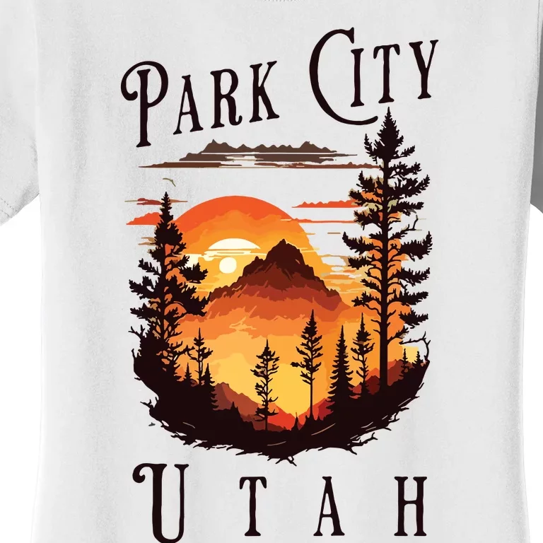 Retro Park City Utah National Park Mountains Nature Camping Women's T-Shirt