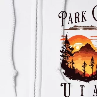 Retro Park City Utah National Park Mountains Nature Camping Full Zip Hoodie