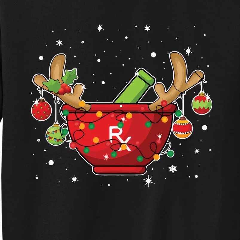 Reindeer Pharmacy Christmas Lights Pharmacy Life Tall Sweatshirt