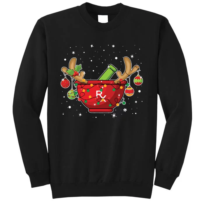 Reindeer Pharmacy Christmas Lights Pharmacy Life Tall Sweatshirt