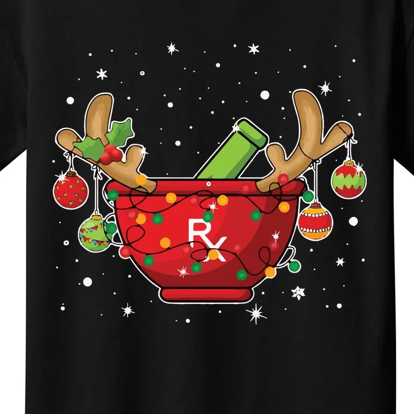 Reindeer Pharmacy Christmas Lights Pharmacy Life Kids T-Shirt