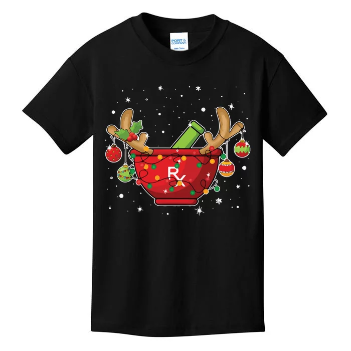 Reindeer Pharmacy Christmas Lights Pharmacy Life Kids T-Shirt