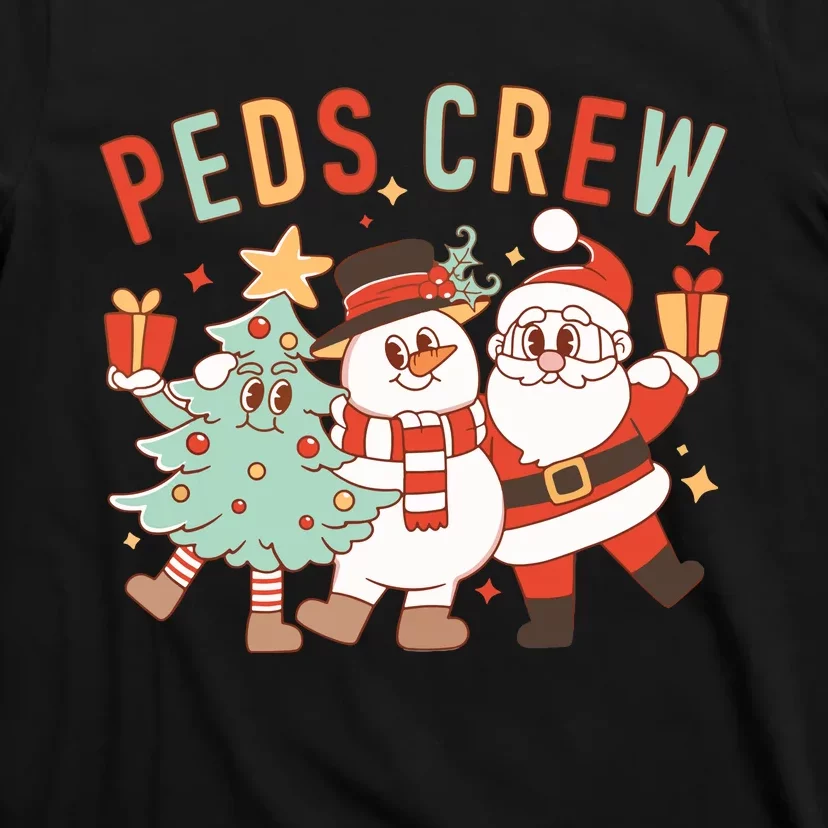 Retro Peds Crew Christmas Pediatric Nurse Nursing Group T-Shirt