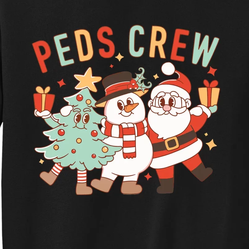 Retro Peds Crew Christmas Pediatric Nurse Nursing Group Tall Sweatshirt