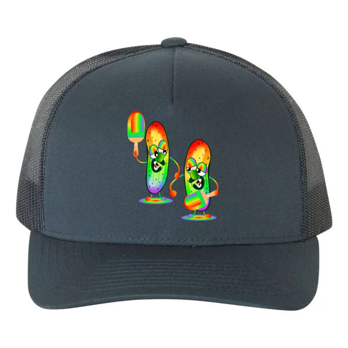 Rainbow Pride Couple Cucumber Pickles Pickleball Cool Gift Yupoong Adult 5-Panel Trucker Hat