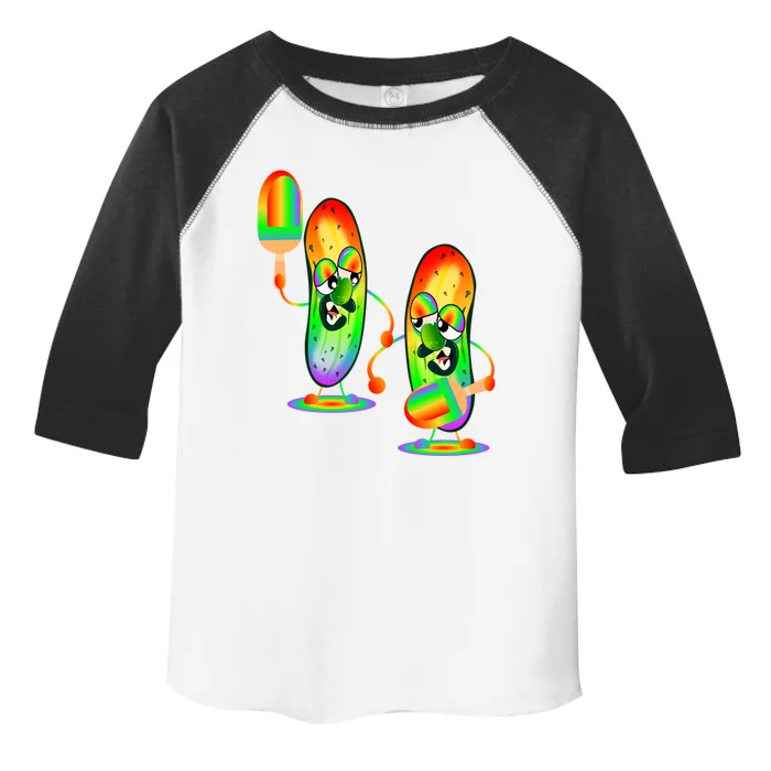 Rainbow Pride Couple Cucumber Pickles Pickleball Cool Gift Toddler Fine Jersey T-Shirt