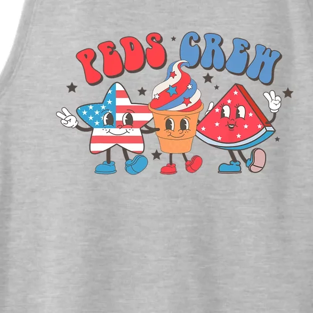 Retro Peds Crew 4th Of July Peds Pediatric Nurse Wo Ladies Tri-Blend Wicking Tank