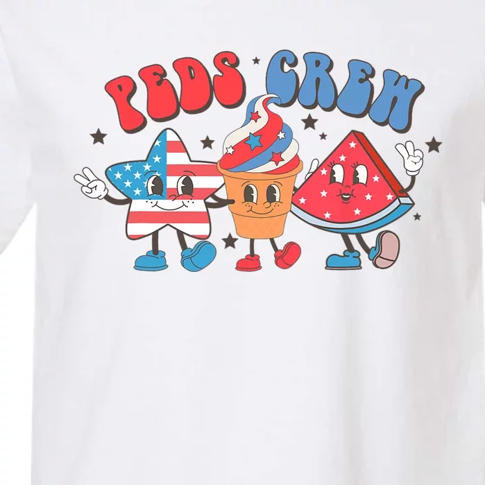 Retro Peds Crew 4th Of July Peds Pediatric Nurse Wo Garment-Dyed Heavyweight T-Shirt