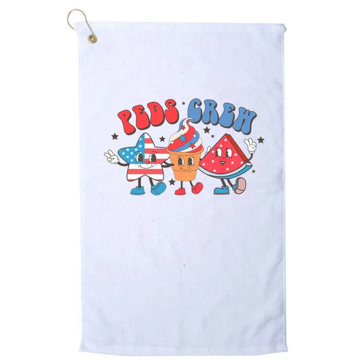 Retro Peds Crew 4th Of July Peds Pediatric Nurse Wo Platinum Collection Golf Towel