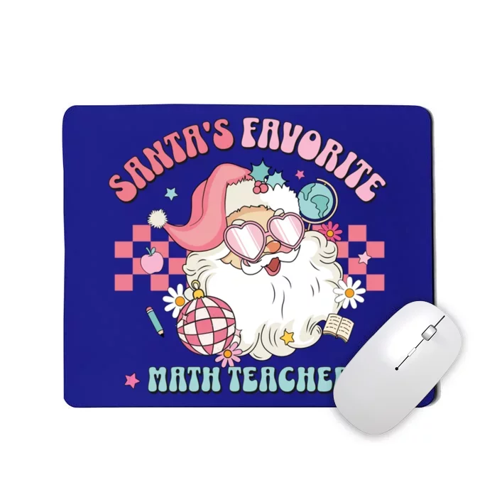 Retro Pink Christmas SantaS Favorite Math Teacher Xmas Great Gift Mousepad