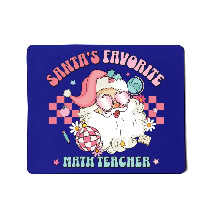 Retro Pink Christmas SantaS Favorite Math Teacher Xmas Great Gift Mousepad