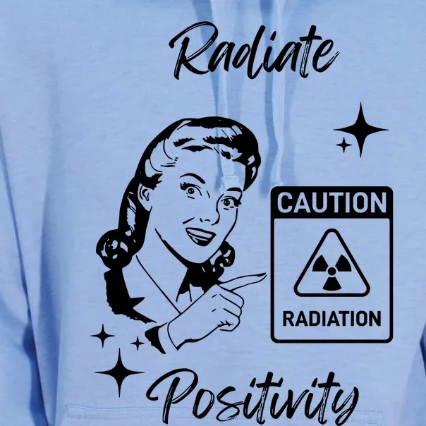 Radiate Positivity Caution Radiation For Abbey Unisex Surf Hoodie