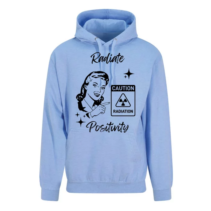 Radiate Positivity Caution Radiation For Abbey Unisex Surf Hoodie