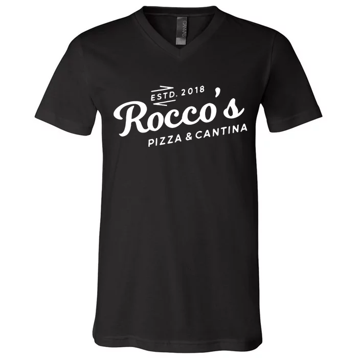 RoccoS Pizza & Catina RoccoS Home Of The Jello Shot Challenge 2024 V-Neck T-Shirt