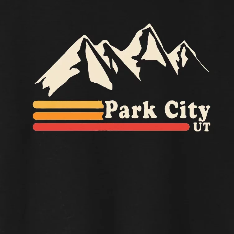 Retro Park City Utah Mountains Ski Women's Crop Top Tee