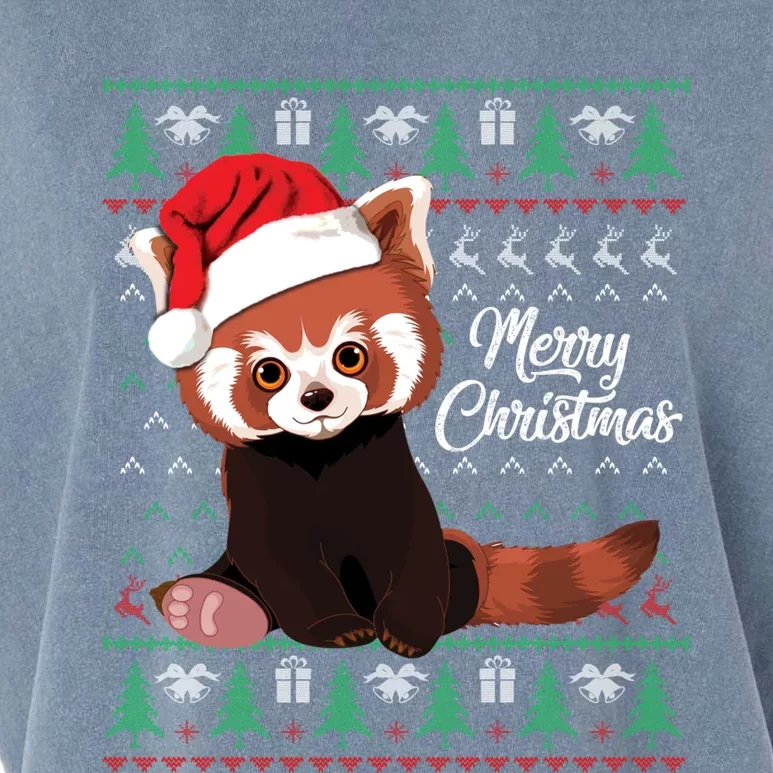 Red Panda Christmas Ugly Sweater Merry Xmas Pajamas Gift Cute Gift Garment-Dyed Women's Muscle Tee