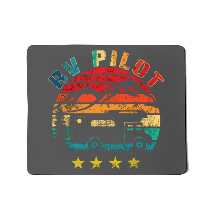 RV Pilot Camping Funny Vintage Motorhome Travel Vacation Mousepad