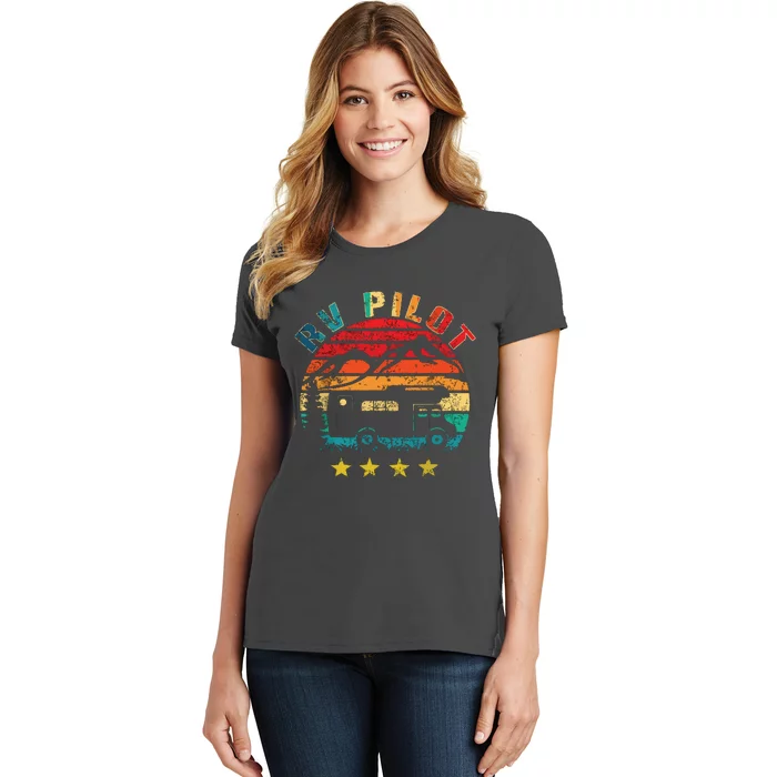 RV Pilot Camping Funny Vintage Motorhome Travel Vacation Women's T-Shirt