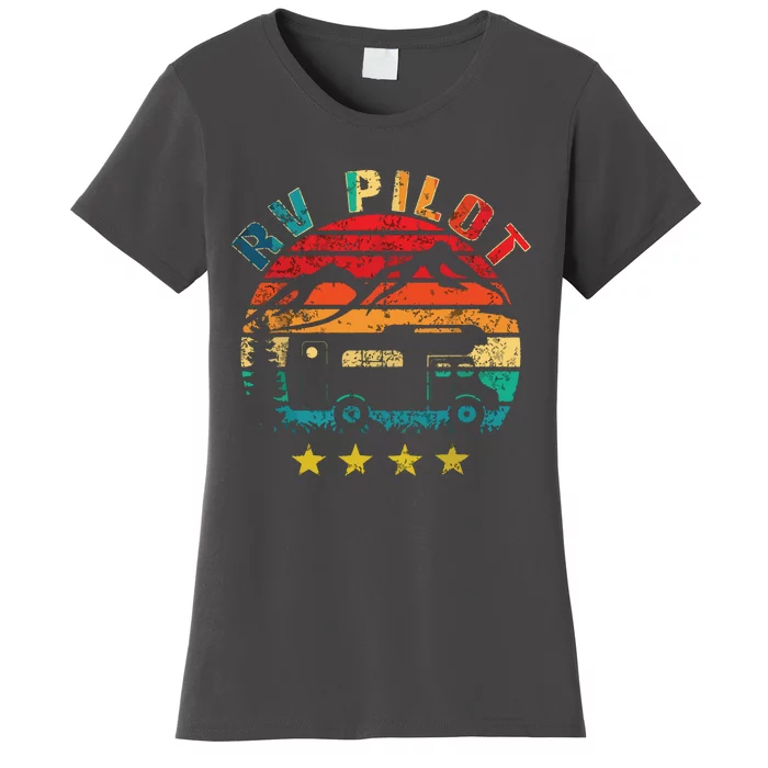 RV Pilot Camping Funny Vintage Motorhome Travel Vacation Women's T-Shirt