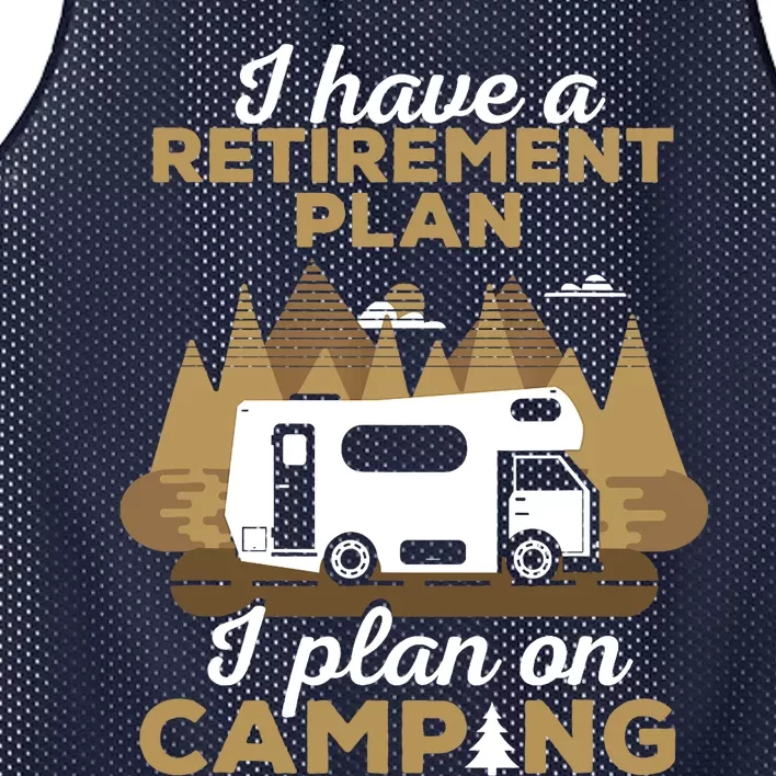 Retirement Plan Camping - Retired Camping Outfit Camper Gift Mesh Reversible Basketball Jersey Tank